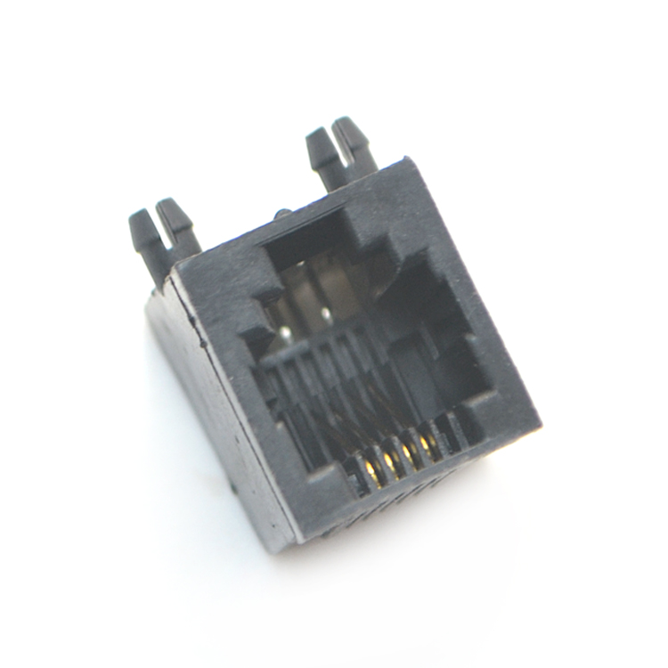 RJ11-6P4C 全塑 黑色 弯插