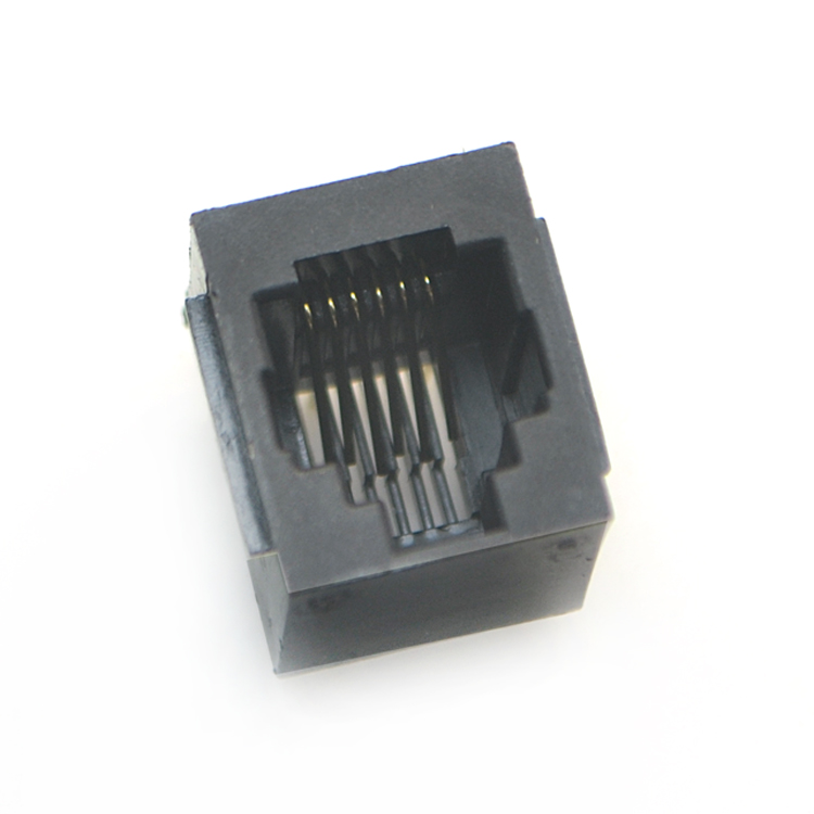 RJ11-6P6C 全塑 黑色 带耳 直插