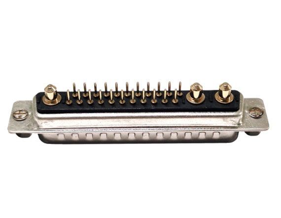 大电流 25W3 公头 直插板 前铆螺母 黑胶连接器